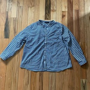 EUC Eloquii Navy&White Plaid Stretch Shirt in 22